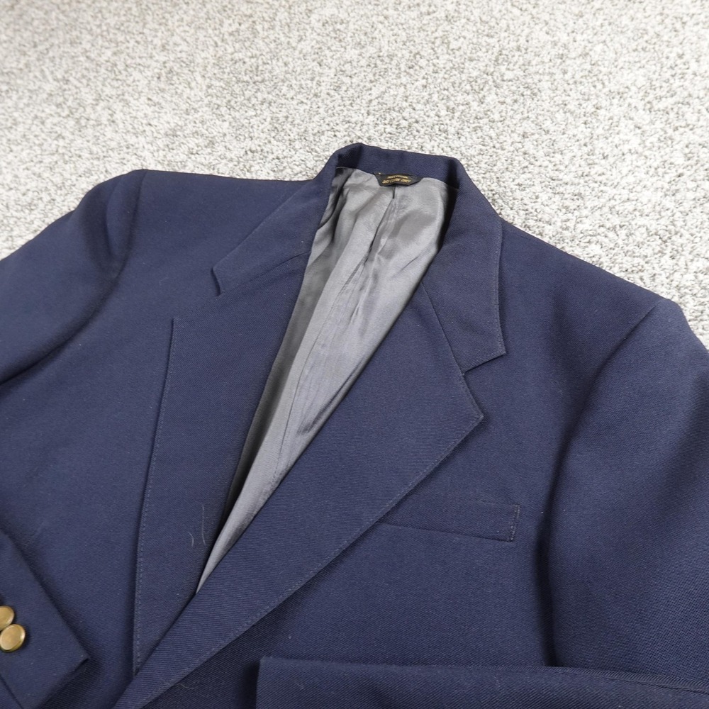 VTG Levis Blazer Mens 40L Navy Blue Action Suit Top Sport Coat Gold Buttons 70s